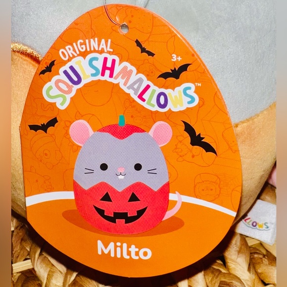 Squishmallows Milto the Pumpkin Mouse 2023 Halloween Exclusive - Picture 2 of 3